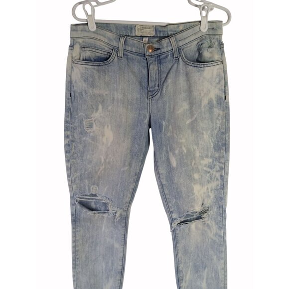 Current Elliott Womens Distressed Ankle Skinny Jeans Size 29 City Bleach Destroy - Picture 2 of 16